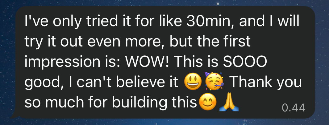 A member's reaction to Hugo AI