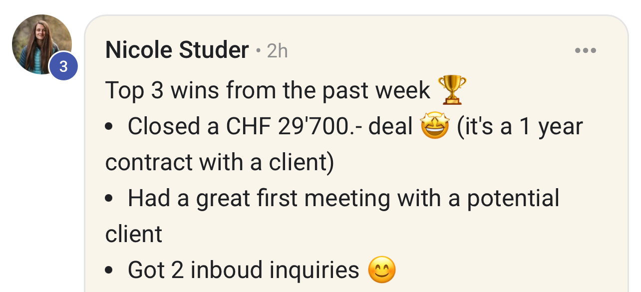 A real client deal a member landed