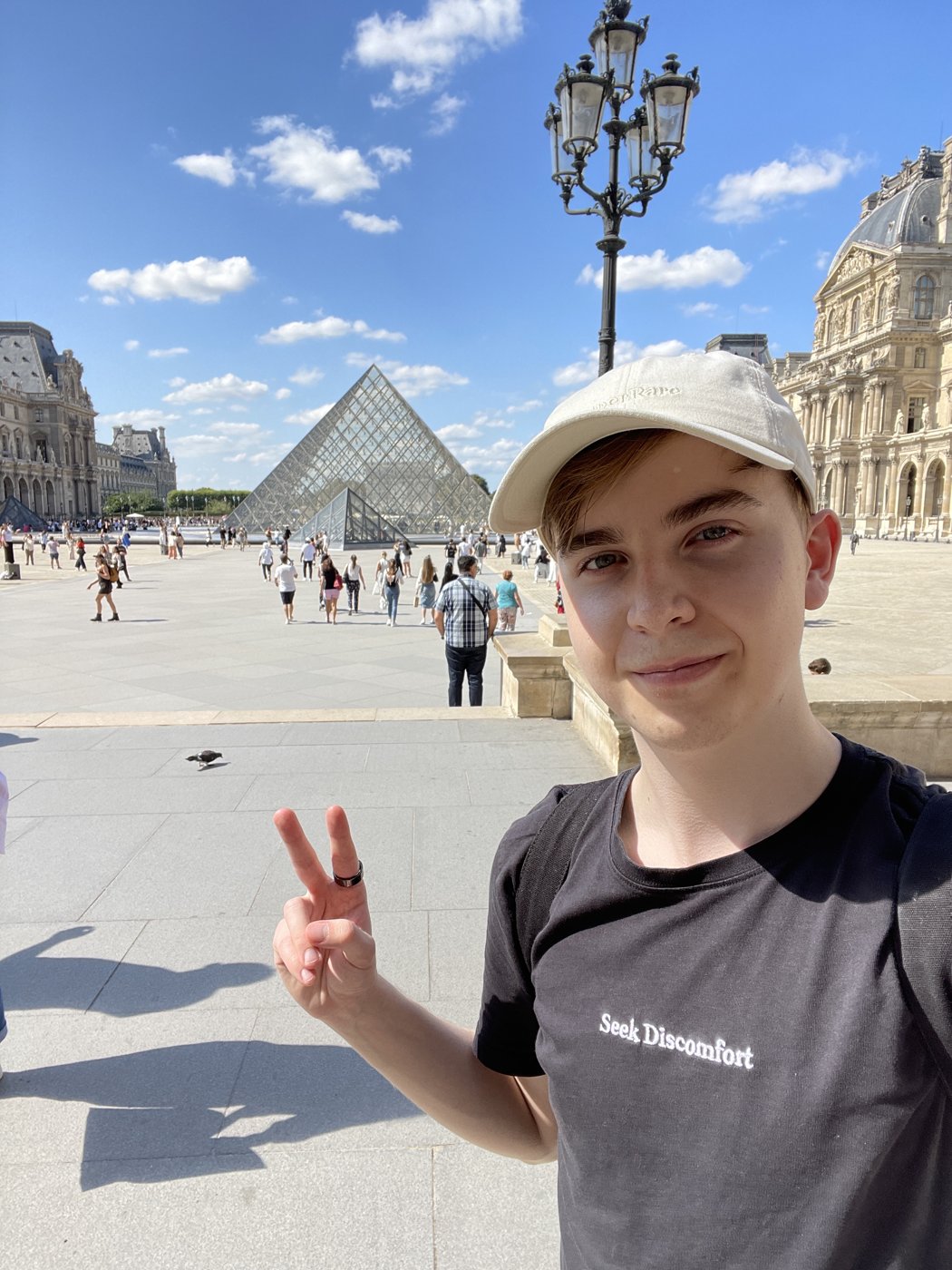 Hugo in Paris at the Louvre
